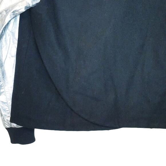 Nike Destroyer Varsity Jacket Wool Hoodie Lamb Leather Coat Black Size Med - Picture 12 of 12